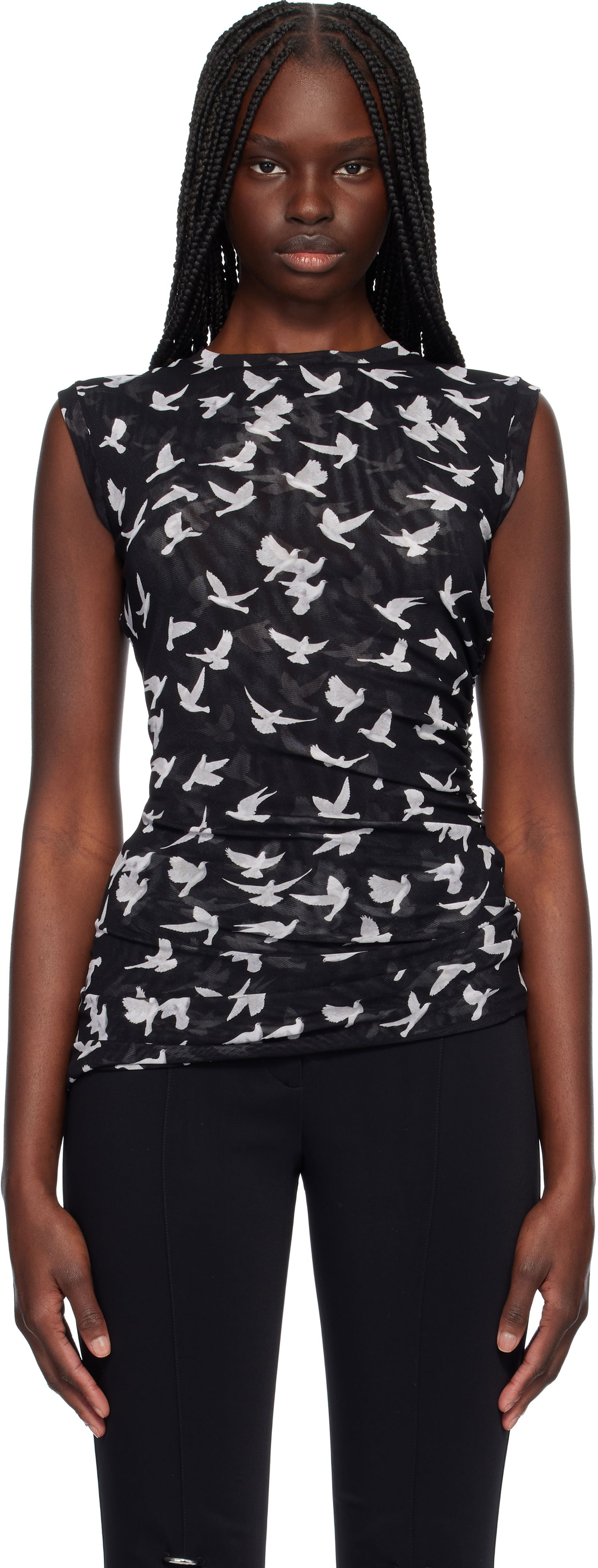 Потник Stella McCartney Stella McCartney Mesh Flying Bird Top Черно | 6J03113SPZ89, 0