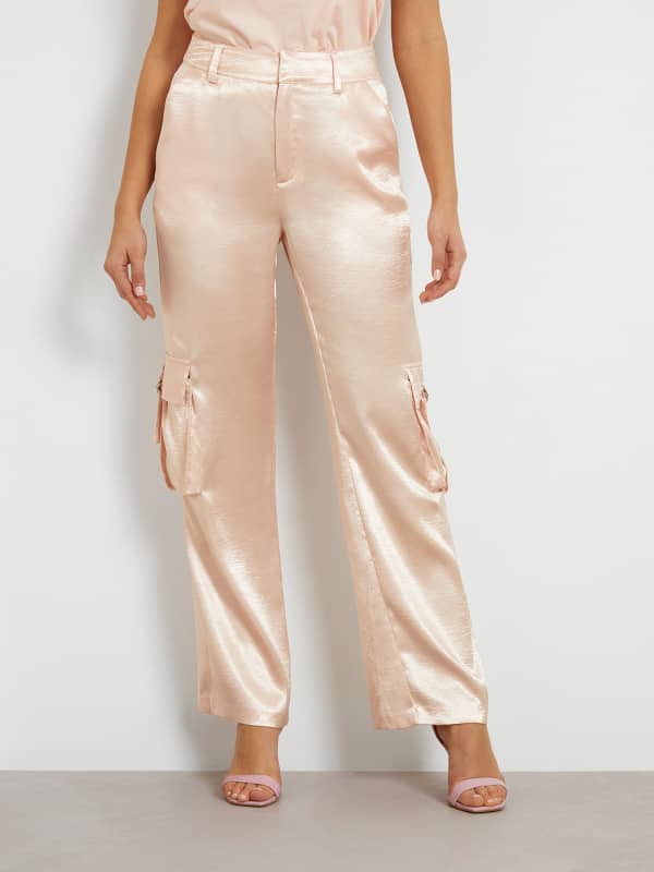 Панталони и дънки GUESS Mid Rise Satin Cargo Pant Бежово | W4GB44WECV2, 0
