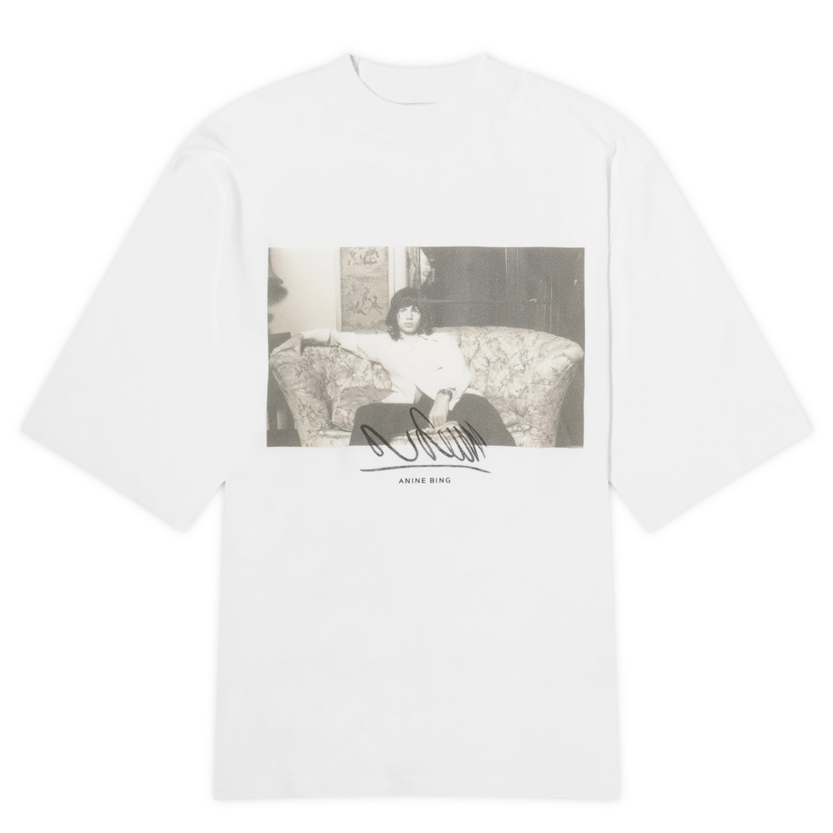 Тениска Anine Bing Avi Mick Jagger Graphic T-Shirt Бяло | A-08-10072-IVY1, 0