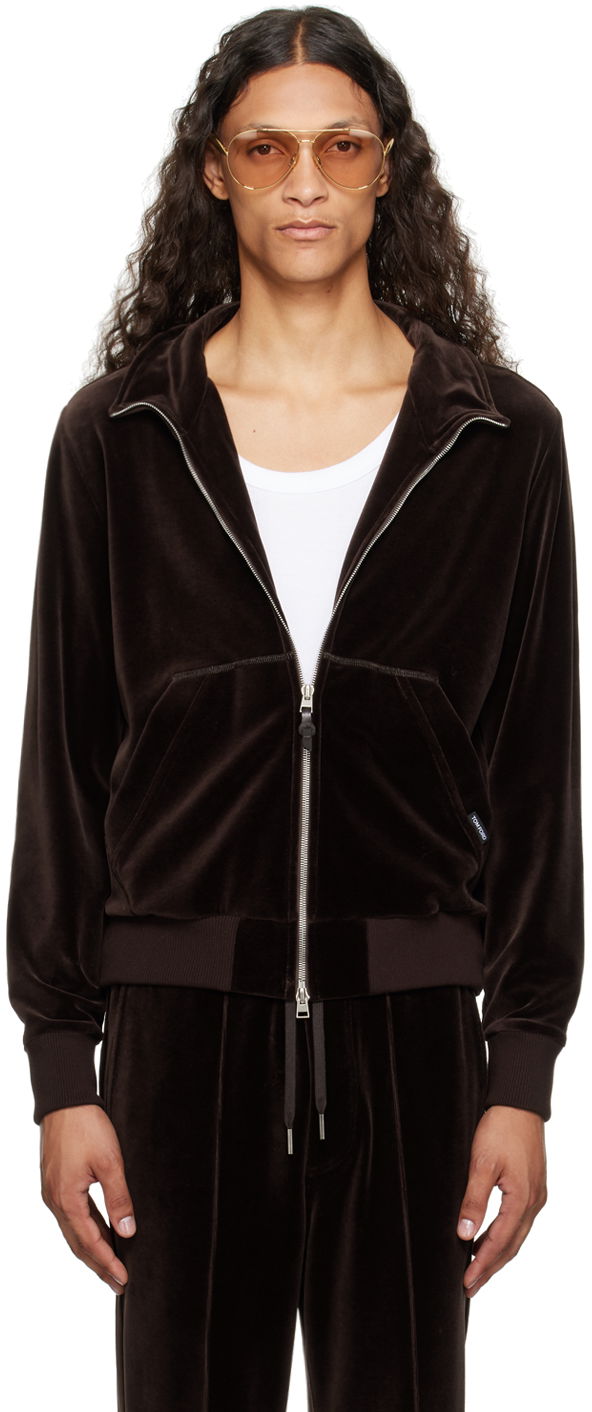 Яке Tom Ford Brown Zip Track Jacket Кафяво | JZL001-JMC009S23, 0