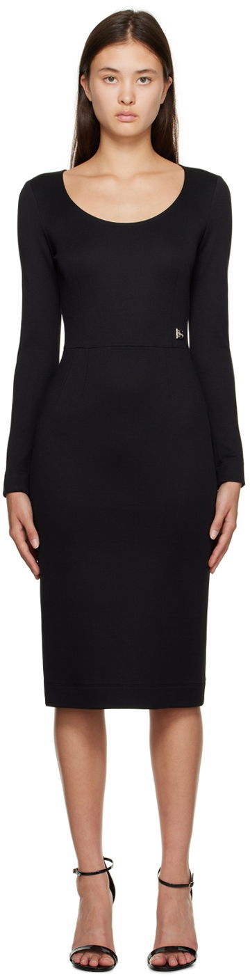 Black Milano Midi Dress