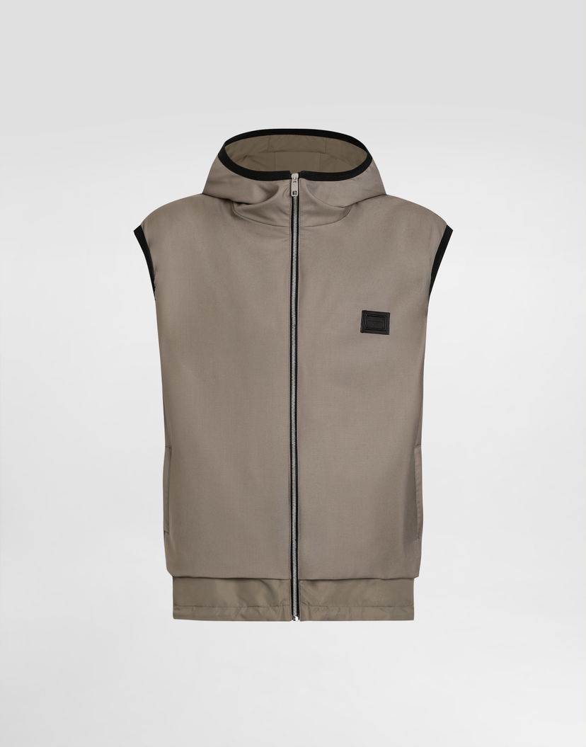 Жилетка Dolce & Gabbana Dolce & Gabbana Wool Canvas Hooded Vest Сиво | G9BSRTFURK8M3725