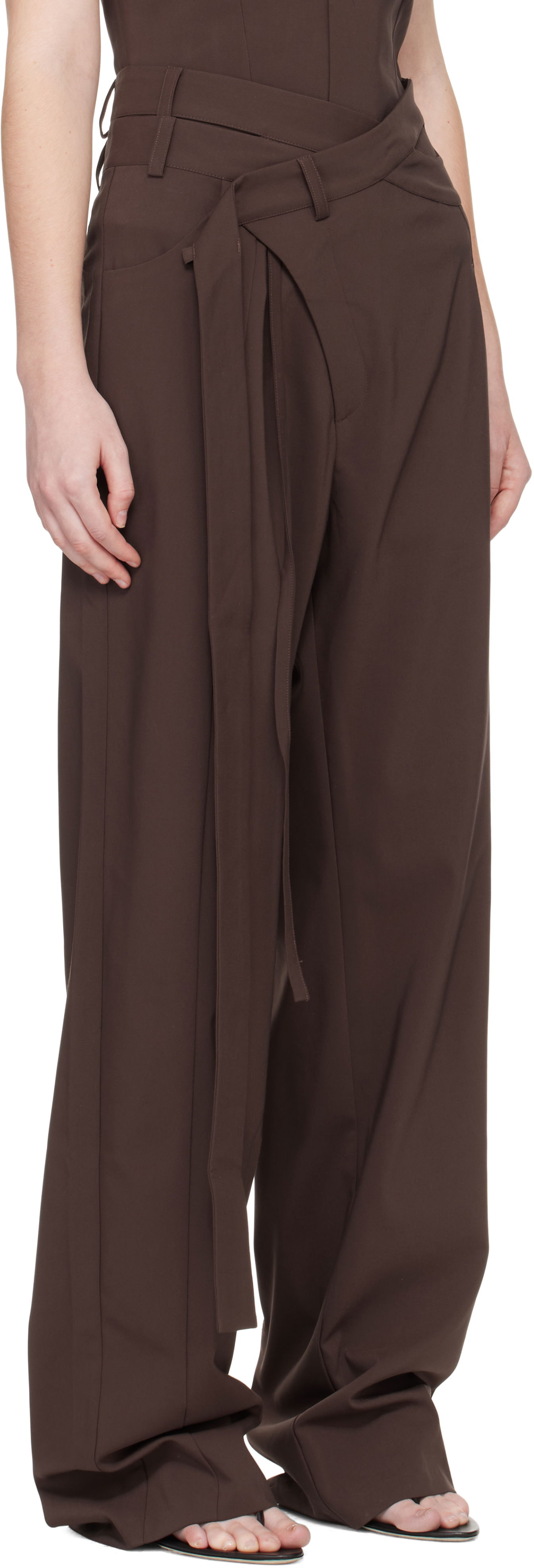 Панталони Ottolinger Ottolinger Signature Wrap Suit Pants Кафяво | 123-201523-03, 1