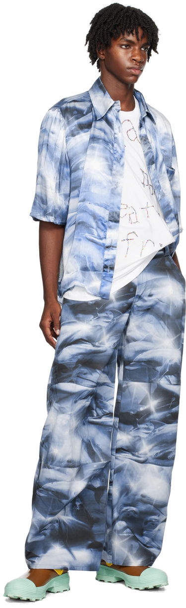 Риза Collina Strada Collina Strada Dolphin Print Sunny Shirt Синьо | XX3940, 3