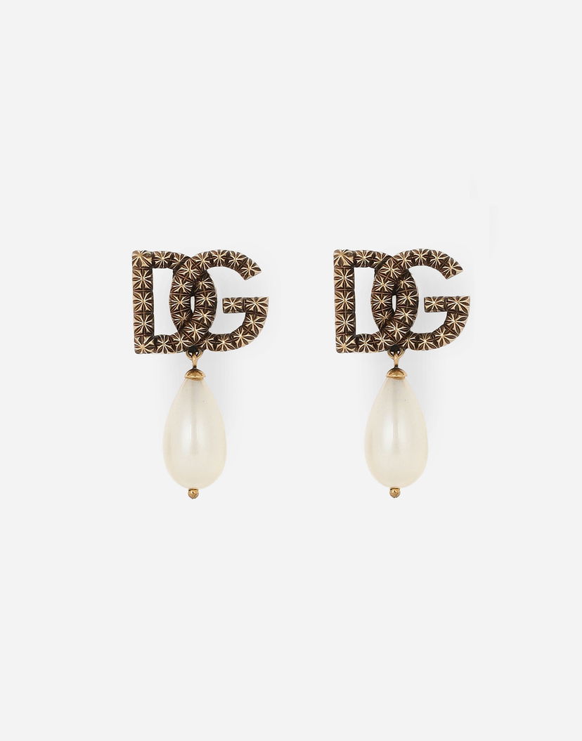 Обеци Dolce & Gabbana Drop Earrings With Teardrop Pearl Металик | WEQ6L1W111187279