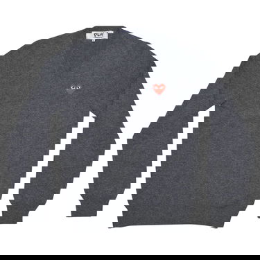 Пуловер Comme des Garçons PLAY Heart Patch V-Neck Sweater Сиво | AZ N002 051 3, 1