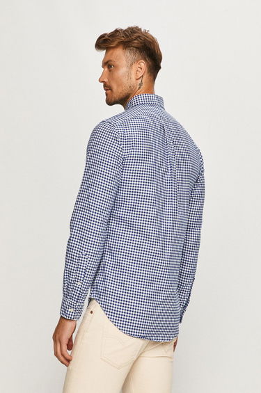 Риза Polo by Ralph Lauren Custom-Fit Oxford Checked Shirt Синьо | 710549084010, 3