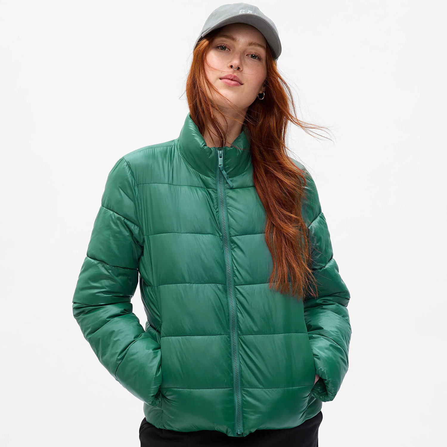 Пухо яке GAP Jacket Logo Puffer Jacket June Bug XXS Зелено | 724309-04, 0