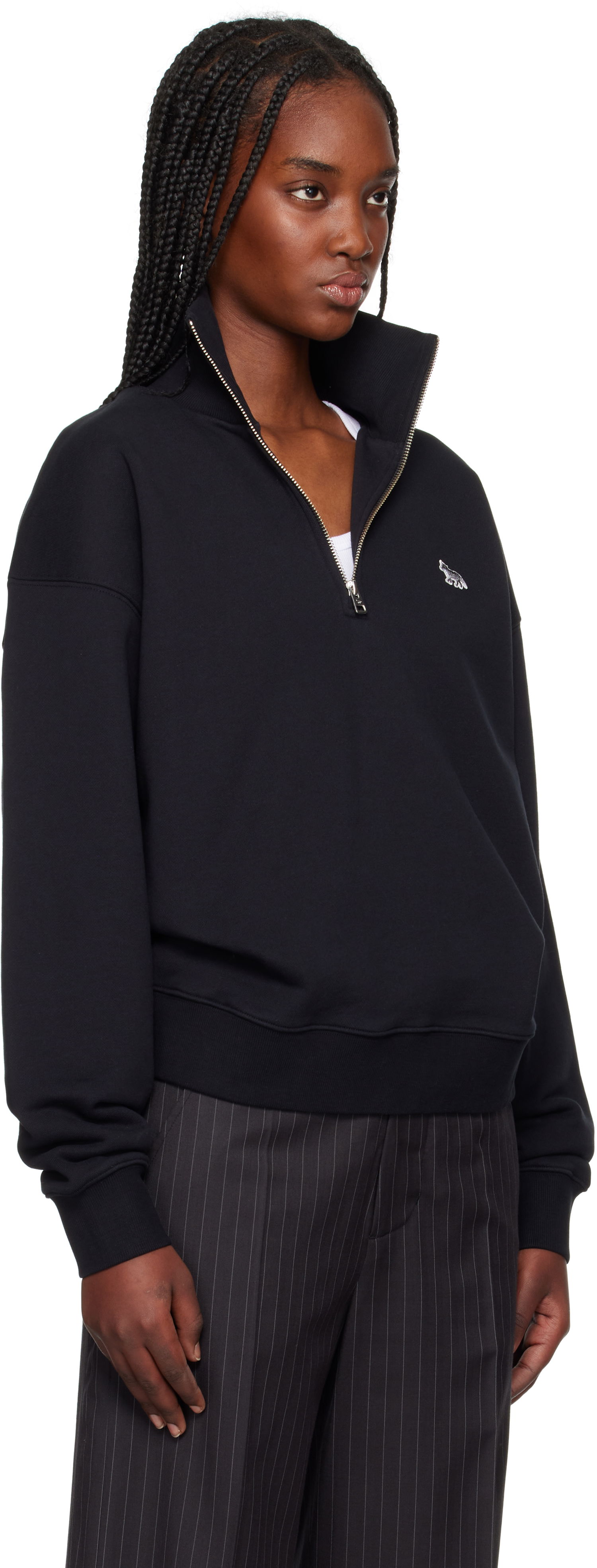 Суитчър MAISON KITSUNÉ Half-Zip Sweatshirt Бяло | MW00304KM0325, 1