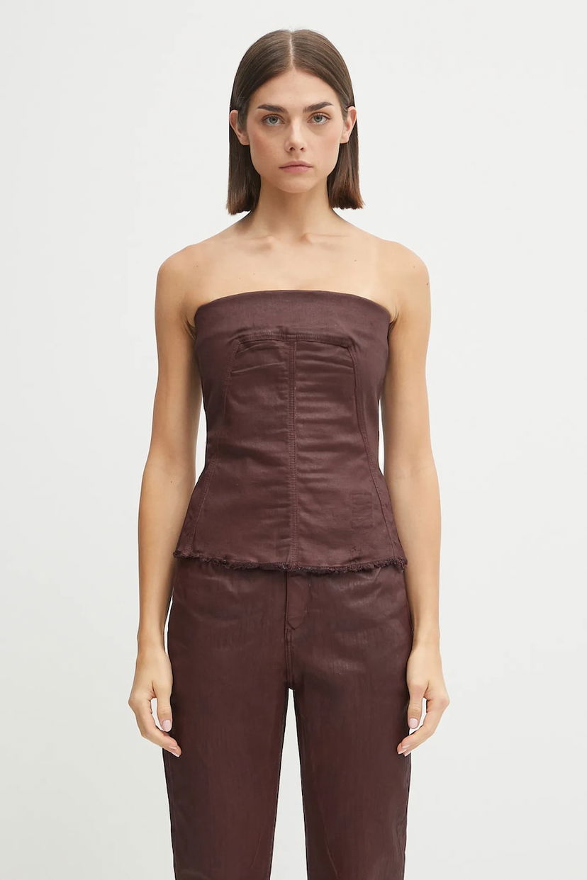 Потник Rick Owens Rick Owens DRKSHDW Bustier Top Кафяво | DS02E7129.SDSW