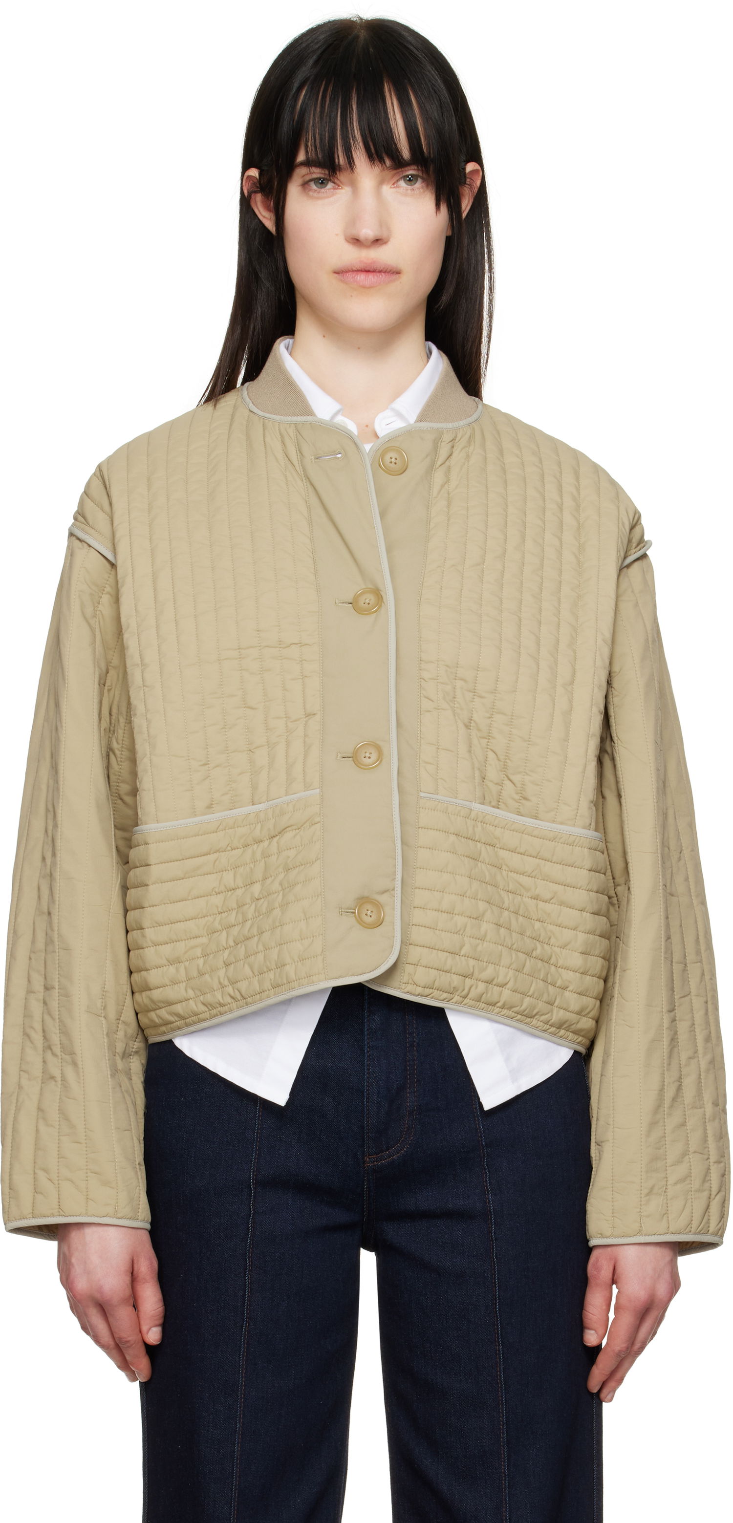 Яке бомбър rag & bone Rag & Bone Marley Quilted Jacket Бежово | WAW25S20146114, 0
