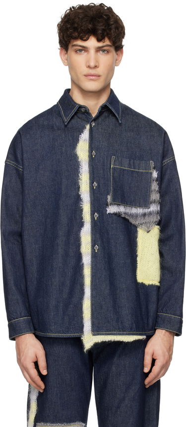 Риза Marni Marni Wool Patched Denim Shirt Синьо | CUJU0061LX USCX27, 0