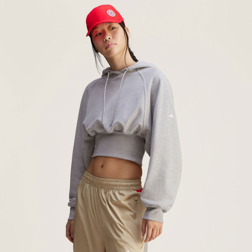 Суитчър adidas Performance Stella McCartney x Cropped Hoodie Сиво | JI5148