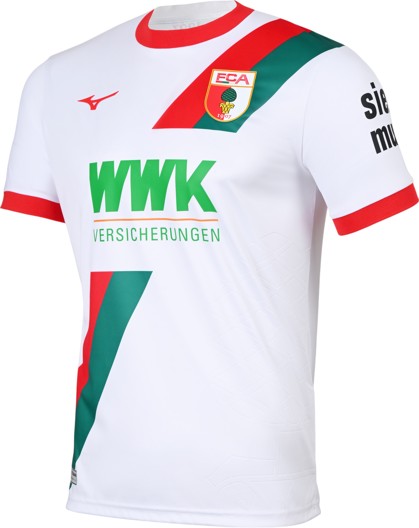 Фланелка Mizuno FC Augsburg Home Jersey 2025/26 Бяло | p2gacx10-01, 0