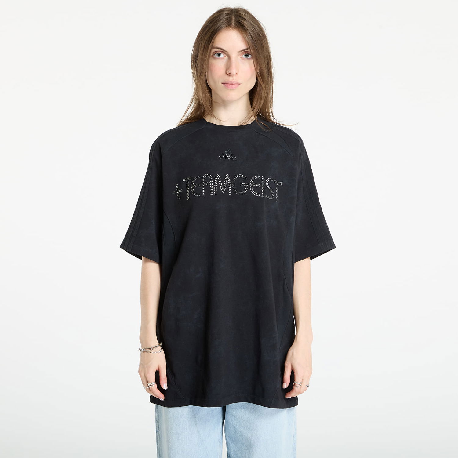 Тениска adidas Originals Adilenium Season 4 Teamgeist Washed Rhinestone T-Shirt Черно | KF3113, 0
