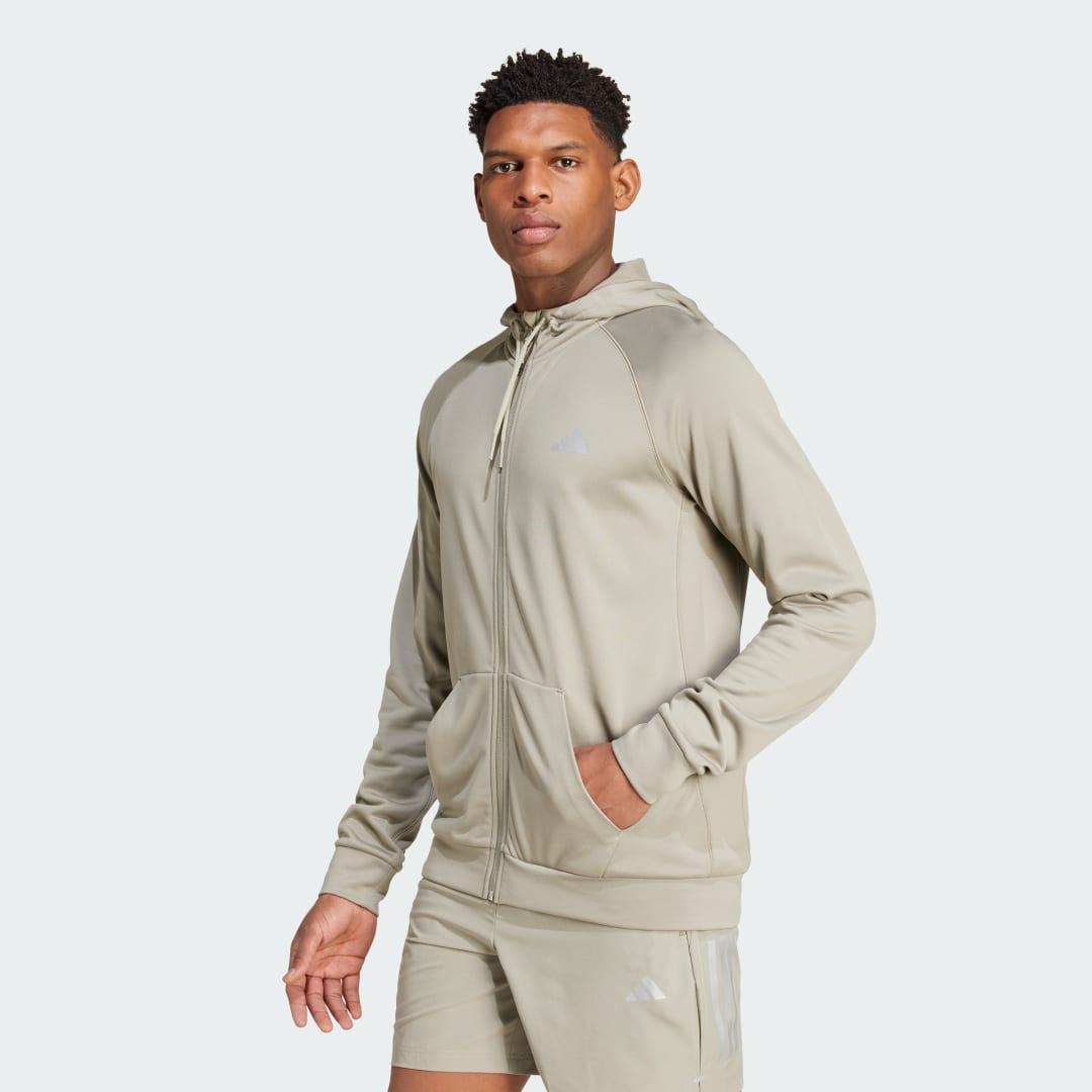 Суитчър adidas Performance Training 3-Stripes Full-Zip Hoodie Зелено | IW8395, 0