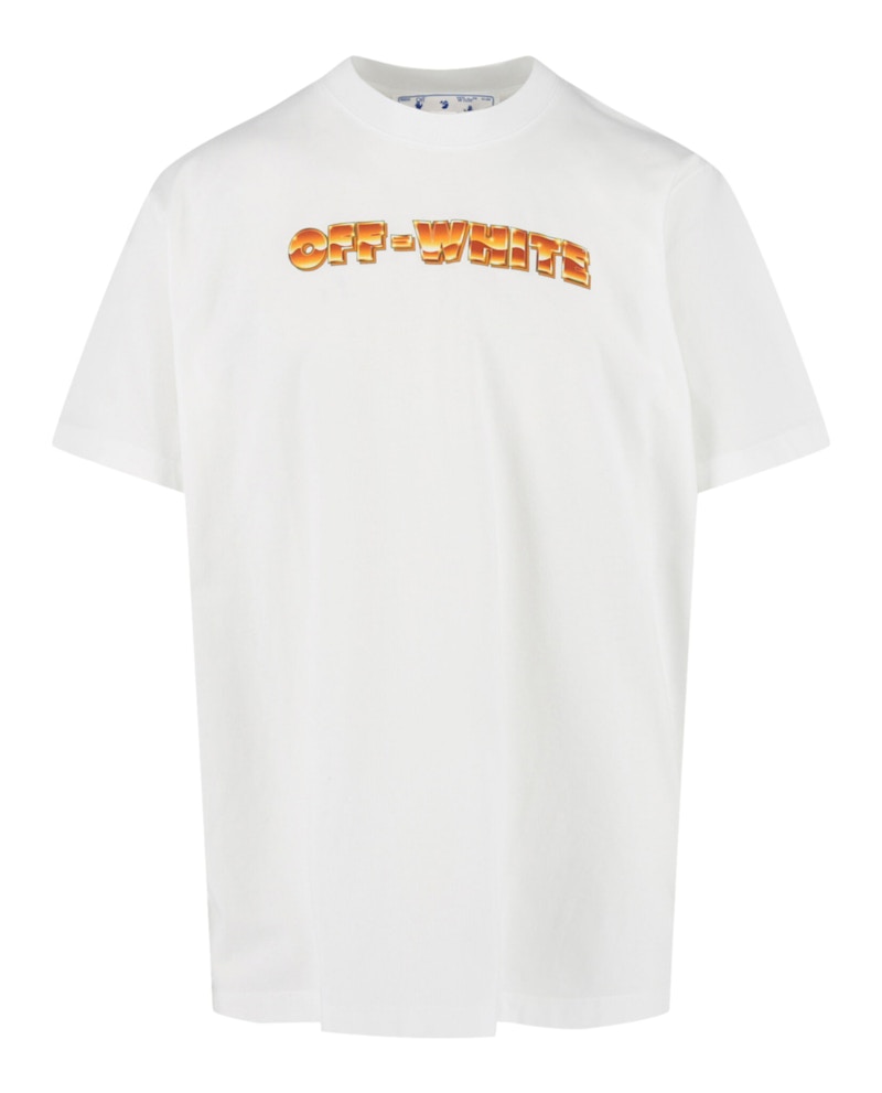 Тениска Off-White Arrows-Print Crewneck T-Shirt White/Orange Бяло | AA038S22-JER00-50120