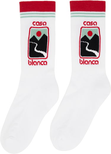 Чорапи Casablanca Casablanca Sunset Valley Socks Бяло | APF25-ACC-010-03, 1