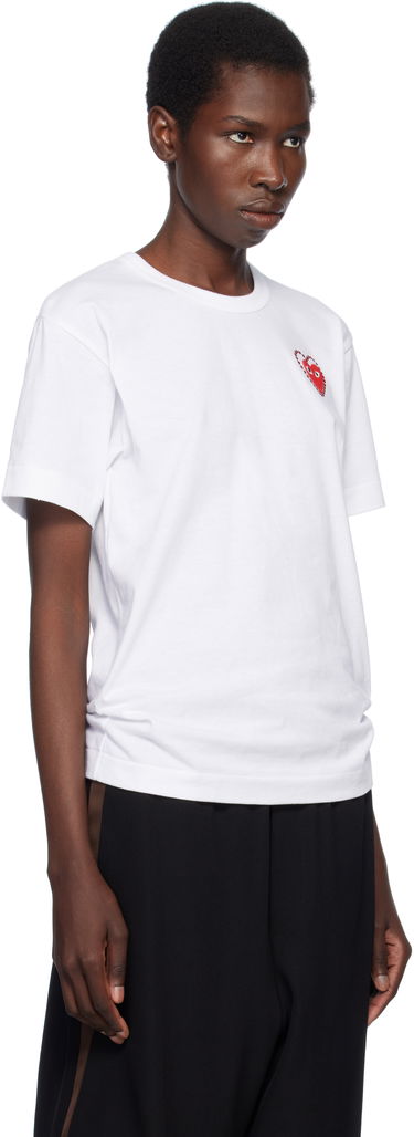 Тениска Comme des Garçons PLAY Metal Stone Emblem Heart T-Shirt Бяло | AX-T802-051, 1