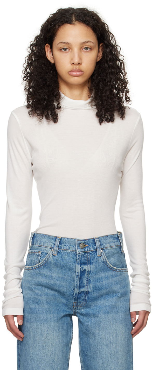 Тениска Anine Bing Slim Fit Turtleneck Top Бяло | A-08-2406-100, 0