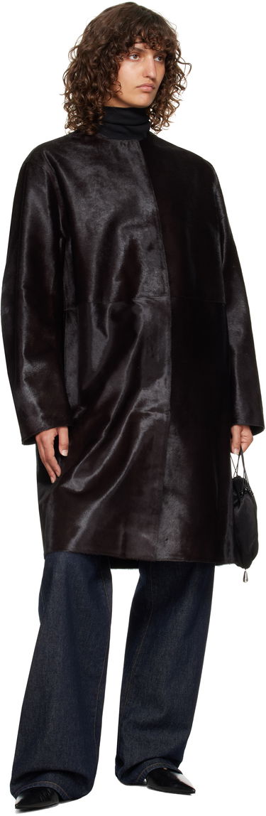 Палта Loulou de Saison Loulou de Saison Miller Pony Effect Leather Coat Черно | MILLER, 3