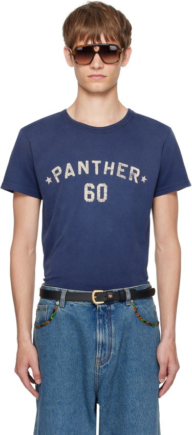 Тениска Valentino Valentino 'Chez Valentino' Panther 60 Graphic T-Shirt Синьо | 7V3MG17EAYD, 0