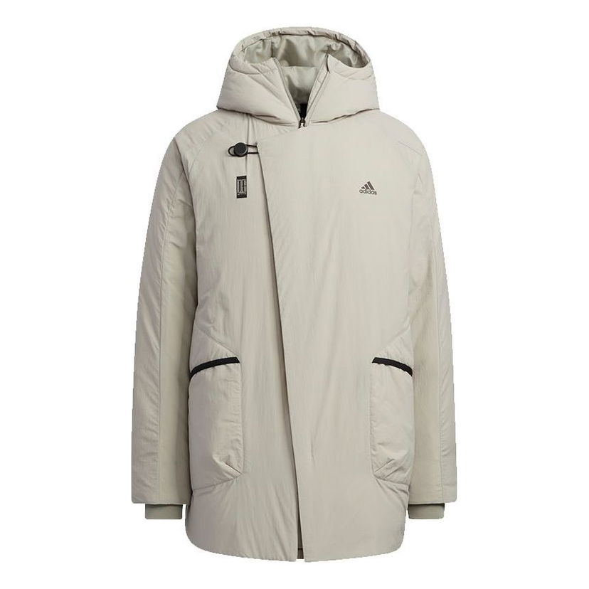 Палта adidas Originals Wuji Series Hooded Mid-Length Down Jacket Бежово | H23103