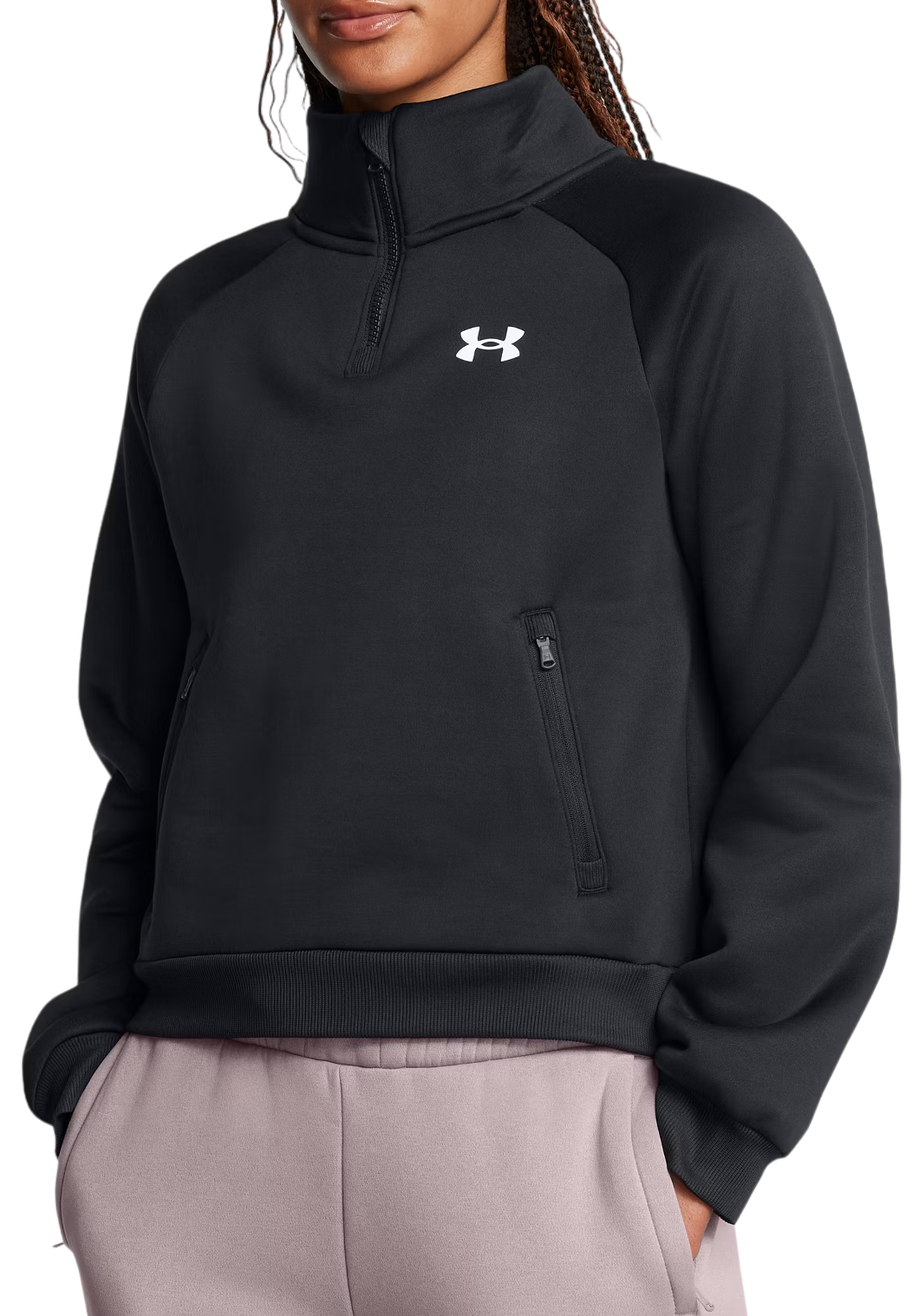 Суитчър Under Armour Fleece Pro 1/2 Zip Sweatshirt Черно | 1386505-001, 0