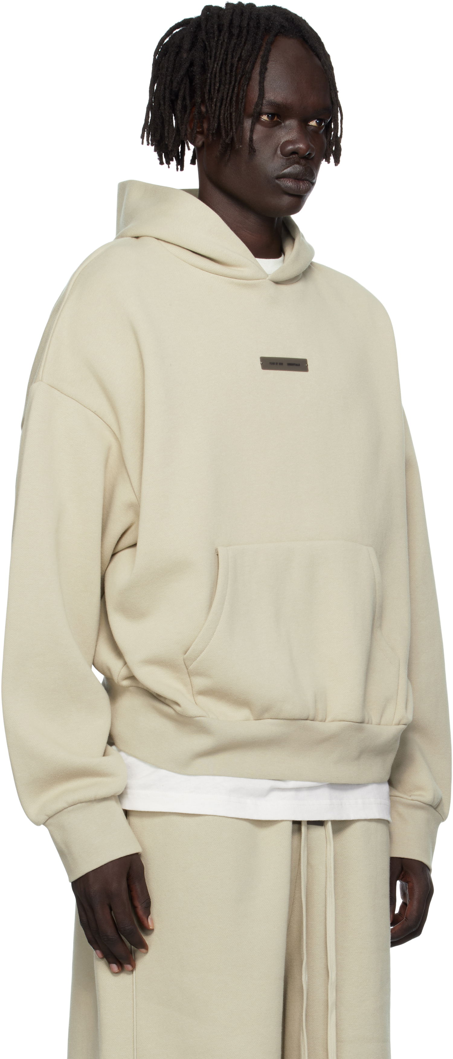 Суитчър Fear of God Fear of God ESSENTIALS Classic Fit Fleece Hoodie Бежово | 192SP252056F, 1