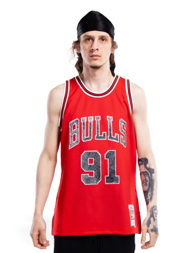 Фланелка Mitchell & Ness 75th Anniversary Swingman Jersey Dennis Rodman Chicago Bulls Червено | SMJY1202-CBU97DRDRED1