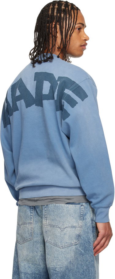 Суитчър AAPE by A Bathing Ape Moonface Crew Neck Sweatshirt Синьо | AAPSWMC381XXPBLE, 2