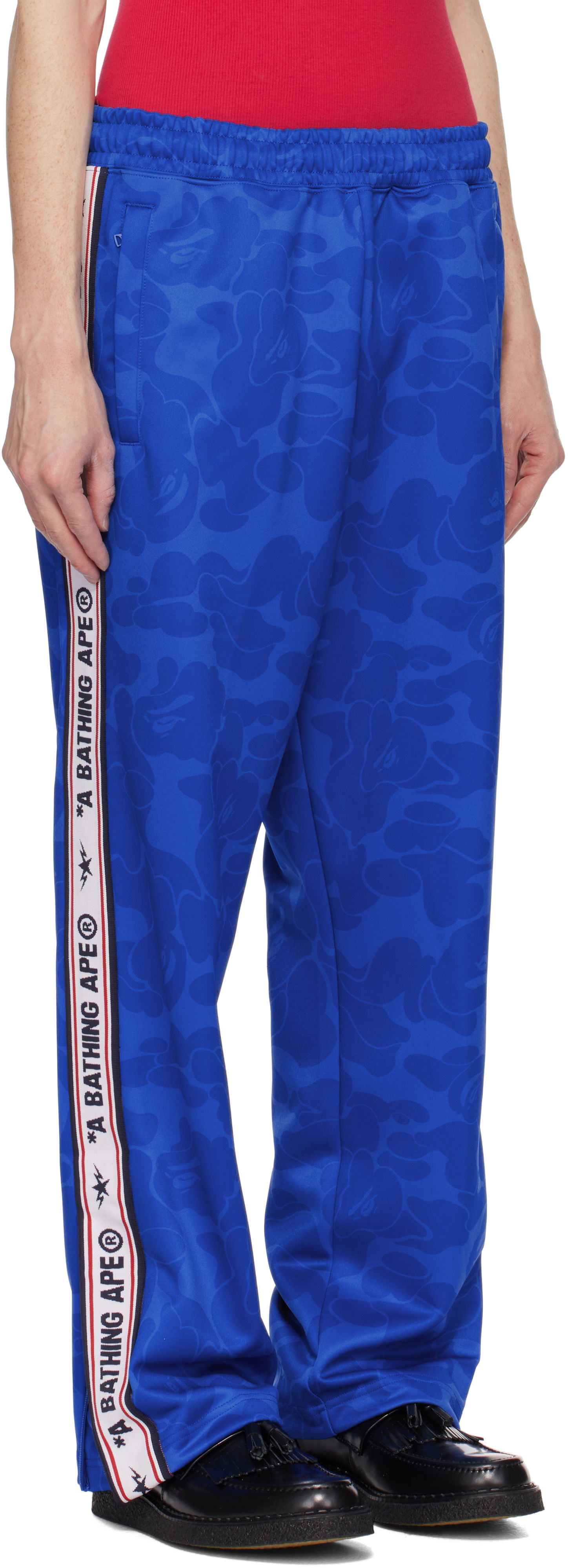Спортни панталони BAPE Solid Camo Relaxed Fit Sweatpants Синьо | 001PTK801309M, 1