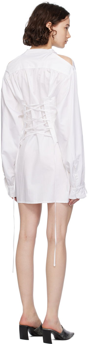Pокля Ottolinger Ottolinger Lace-Up Mini Dress Бяло | 1100301, 2