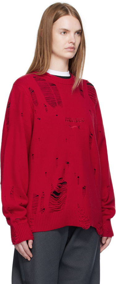 Пуловер Charles Jeffrey Loverboy Charles Jeffrey LOVERBOY Distressed Logo Sweater Червено | 52090102, 1
