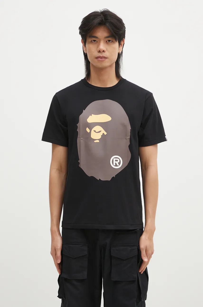 Тениска BAPE Big Ape Head Print T-Shirt Черно | 1K80110002, 0