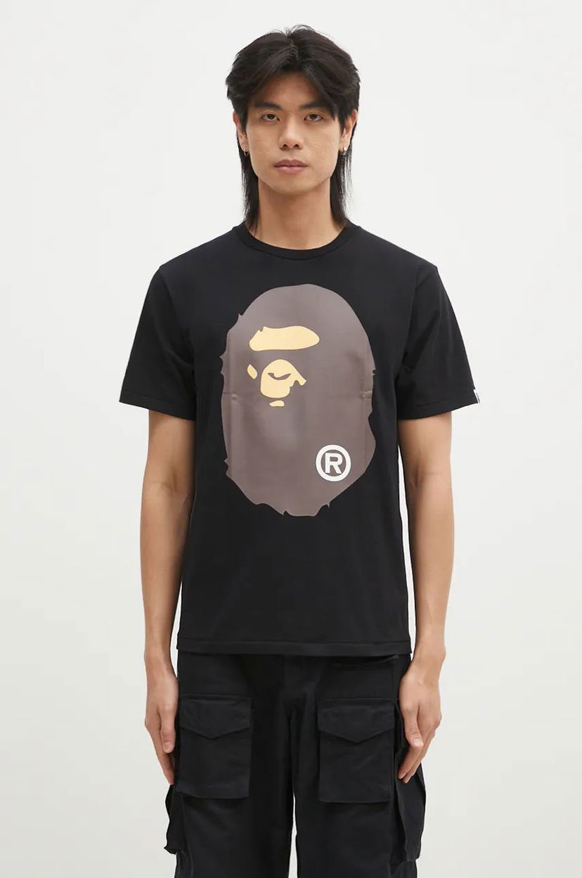 Тениска BAPE Big Ape Head Print T-Shirt Черно | 1K80110002