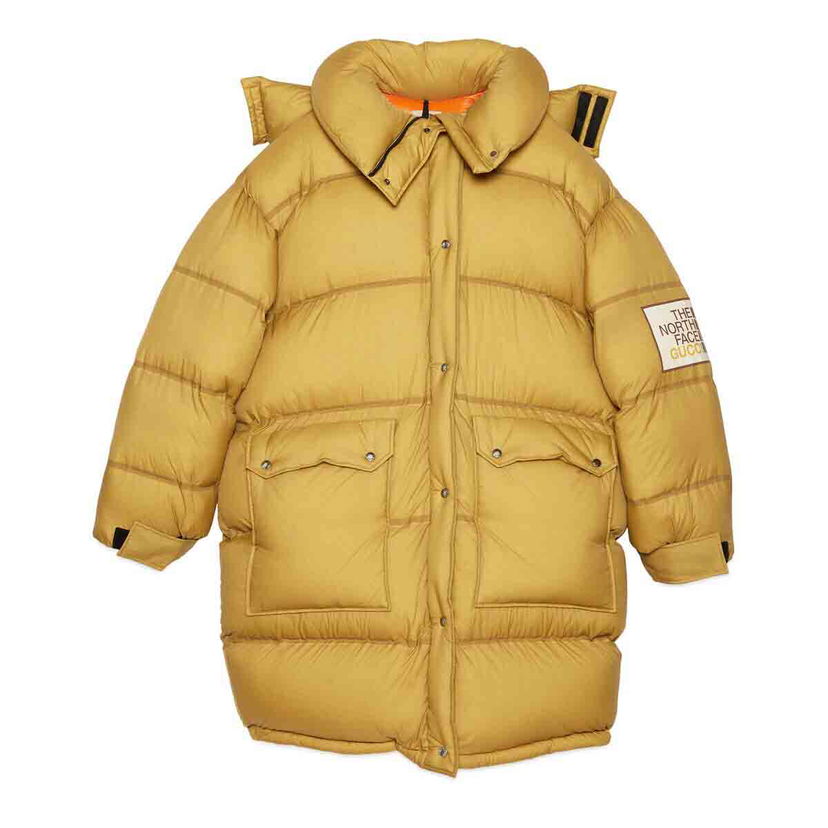 Пухо яке Gucci The North Face x Padded Jacket Khaki Жълто | 671794 XAACY 3277