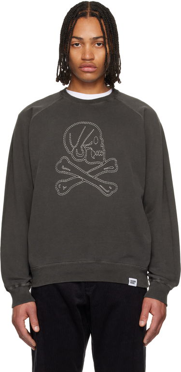 Суитчър Neighborhood Pigment Dyed Sweatshirt with Stitched Skull and Crossbones Сиво | 252FPNH-CSM04, 0