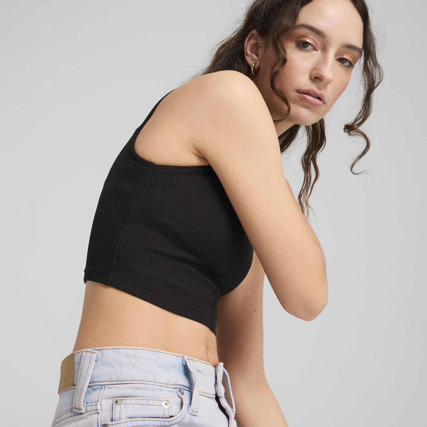 Потник Puma Women's WARDROBE ESS Cropped Ribbed Tank Top Черно | 629765_01, 1