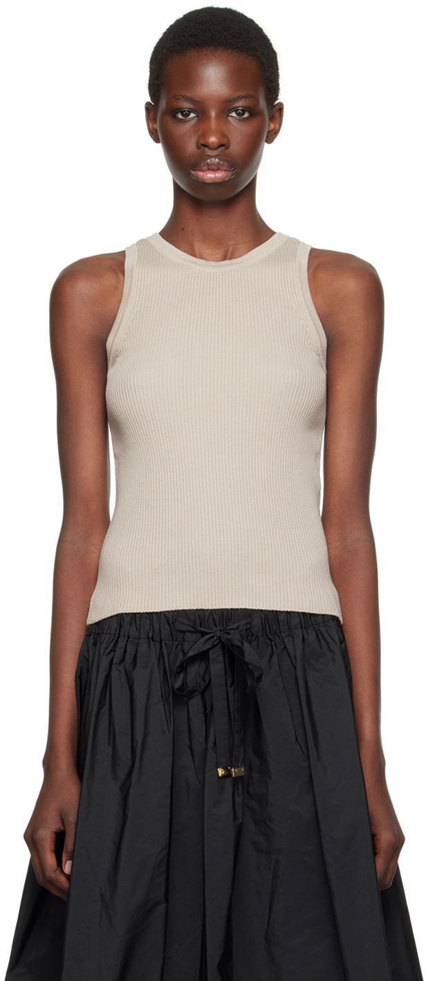 Потник Max Mara Ribbed Knit Tank Top Бежово | 2429366081600