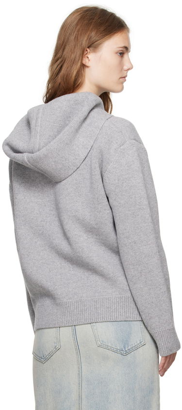Суитчър We11done We11done Embroidered-Logo Zip-Up Hoodie Сиво | WD-KJ2-24-605-W-GY, 2