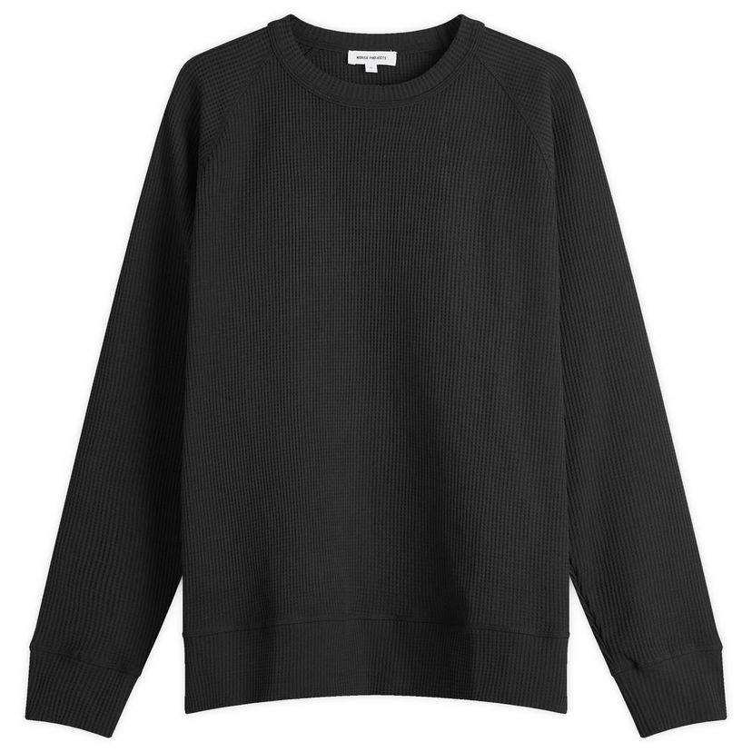 Суитчър NORSE PROJECTS Kristian Tech Waffle Crew Sweat, Size Large Черно | N20-1370-9999