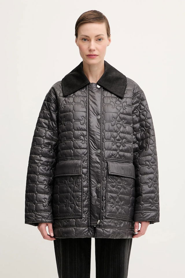 Shiny Quilt Midi Oversize Jacket