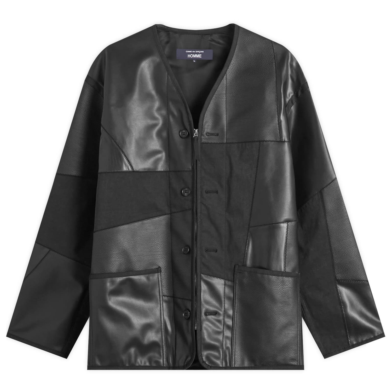 Яке Comme des Garçons Homme Leather Mix Jacket Черно | HP-J010-W25-1, 0