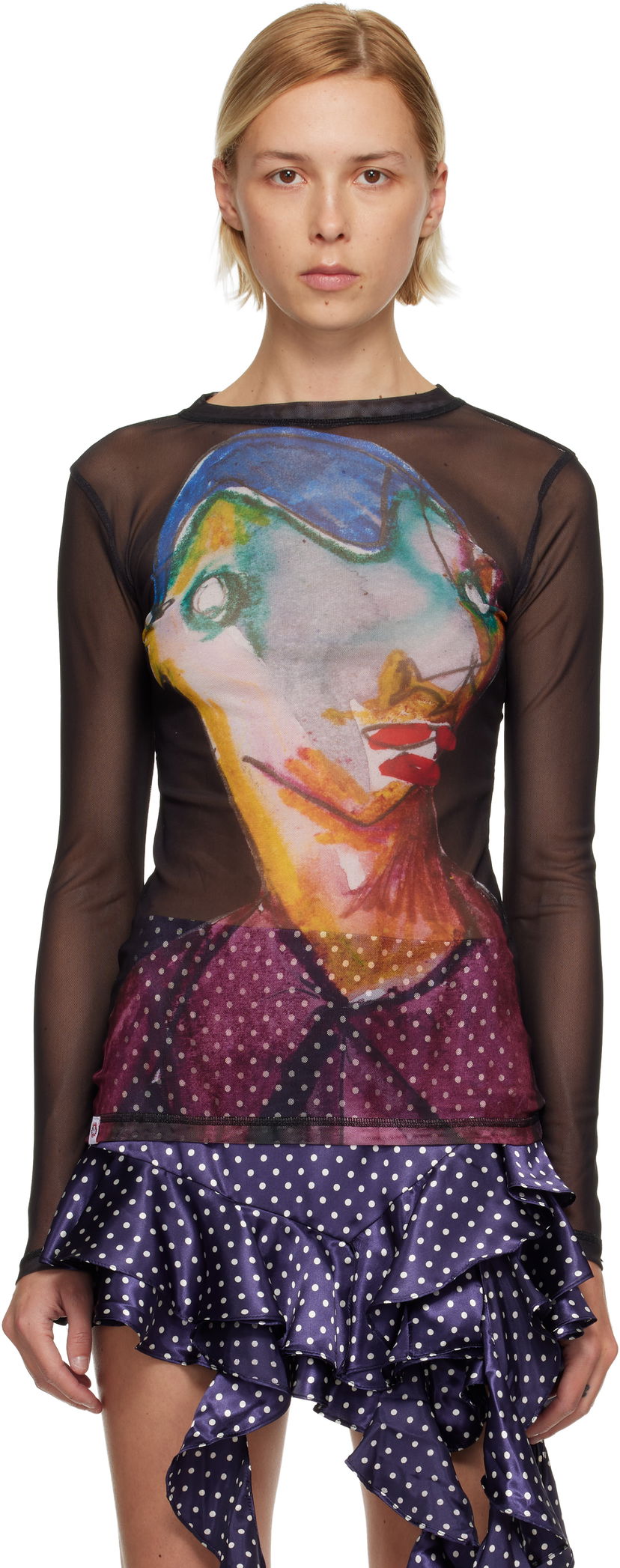 Тениска Charles Jeffrey Loverboy Graphic Powermesh Long Sleeve T-shirt Многоцветен | 52080202