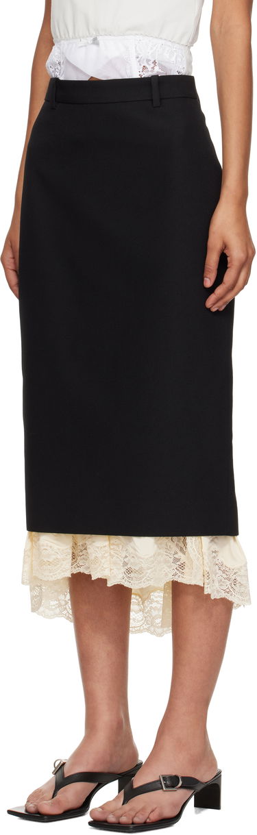 Пола Balenciaga Balenciaga Lingerie Tailored Midi Skirt Черно | 790575TMT32, 3