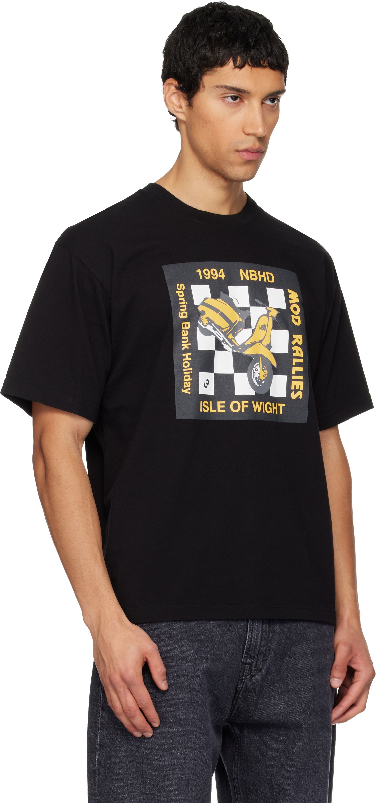 Тениска Neighborhood Mod Rallies Isle of Wight Graphic T-shirt Черно | 252PCNH-ST10, 1