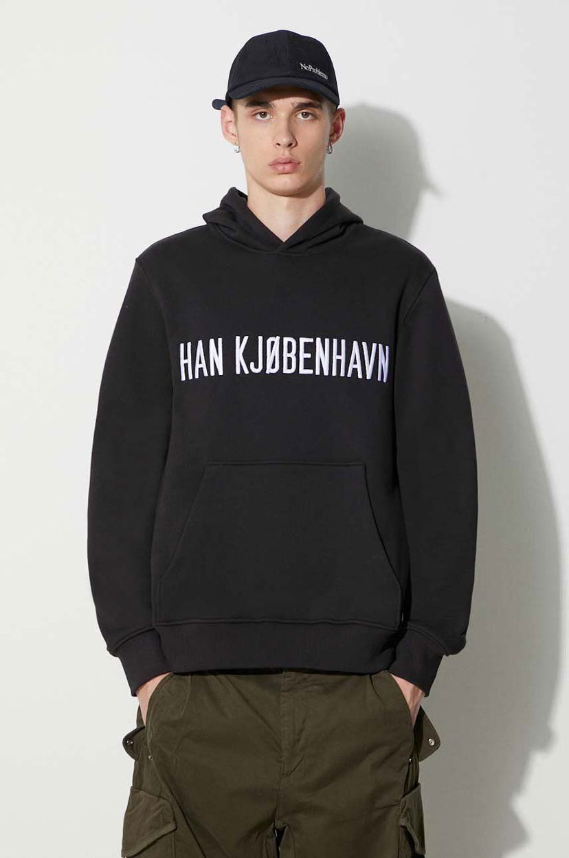 Суитчър Han Kjøbenhavn Hoodie With Applique Черно | M.132956