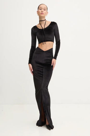 Пола Fiorucci Fiorucci Maxi Velvet Skirt Черно | W01FMBSK236VR01BK01, 0