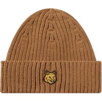 Шапка MAISON KITSUNÉ Fox Head Patch Ribbed Beanie Бежово | LM06111KT1022-P236, 2